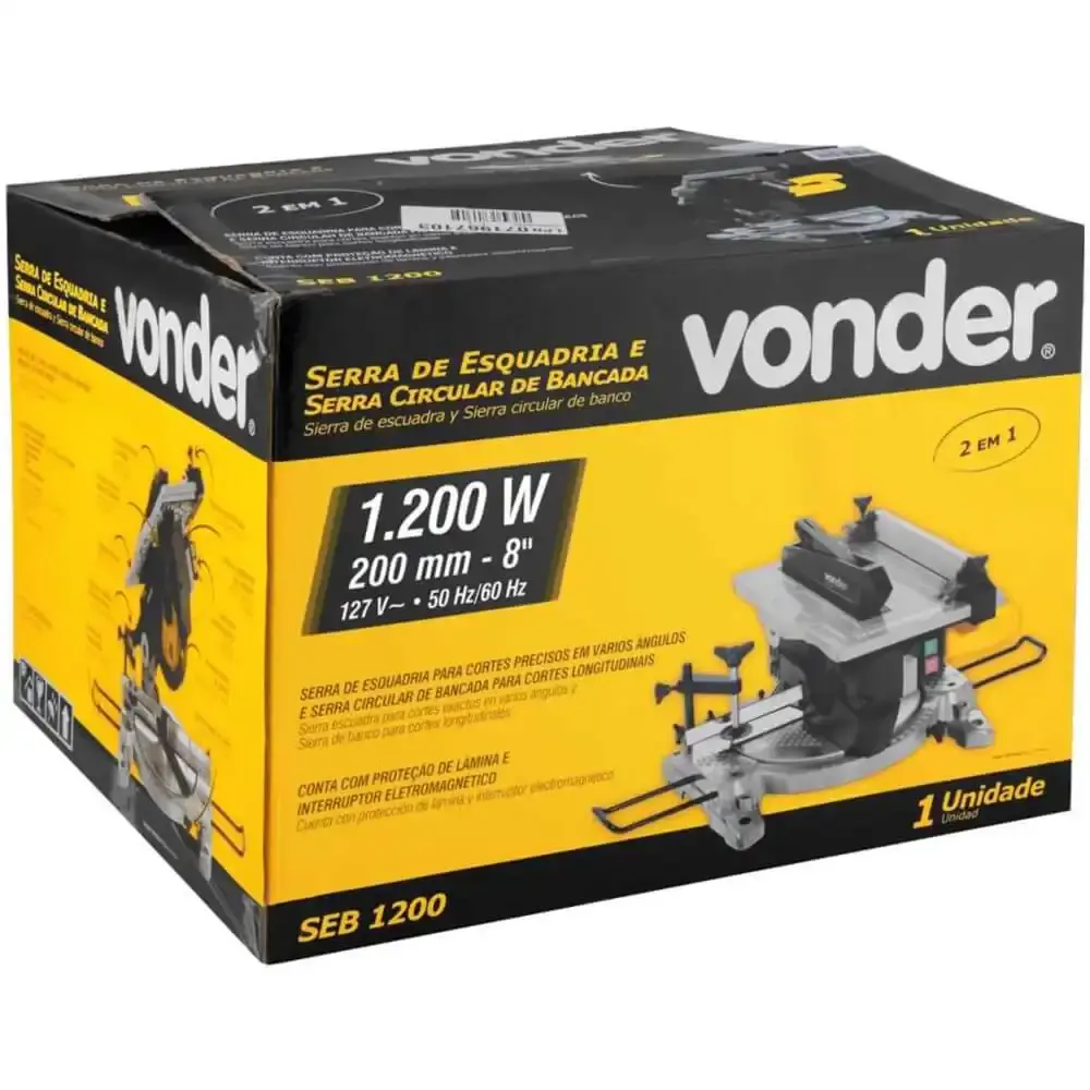 Serra de esquadria e bancada 2 em 1 1200W 127V SEB1200 Vonder 220 V — fotografia 5