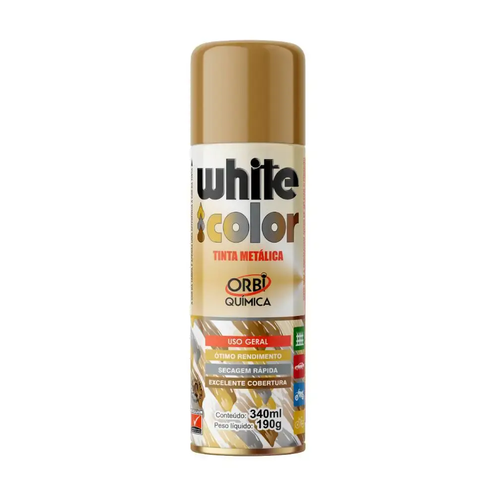 Tinta spray metálica dourada 340ML 18756 Orbi — fotografia de referência