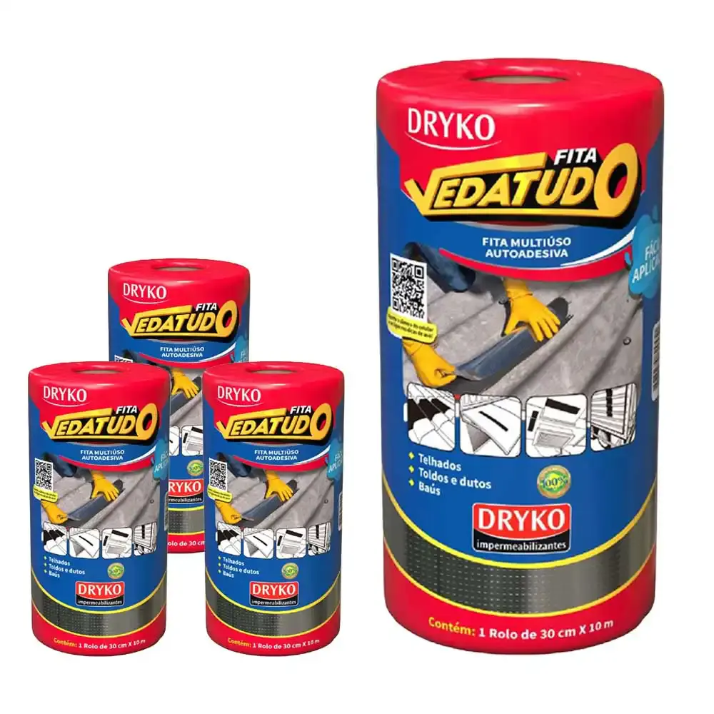 Fita Asfáltica Vedatudo 30 cm X 10 m 4 Unidades DRYKO