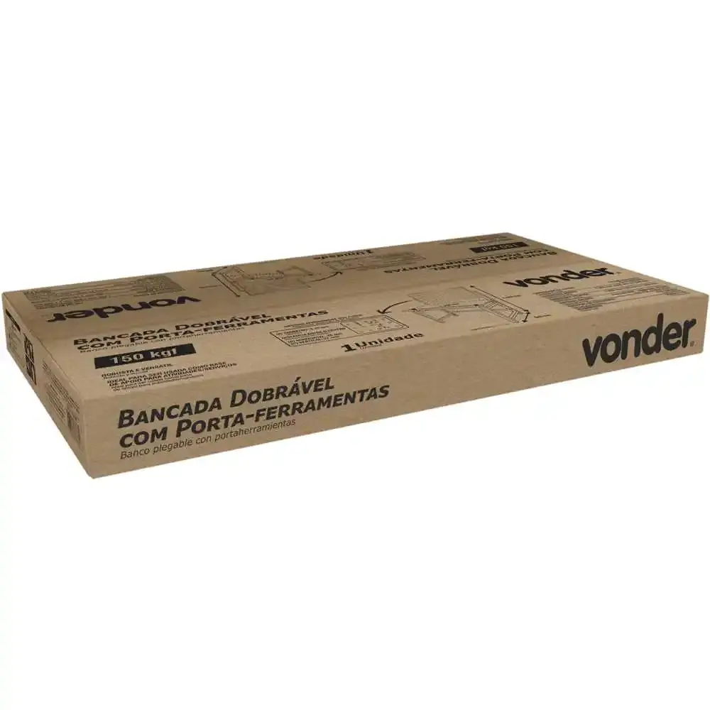 Bancada dobrável com porta ferramentas 120X144X64CM 150KG Vonder — fotografia 5