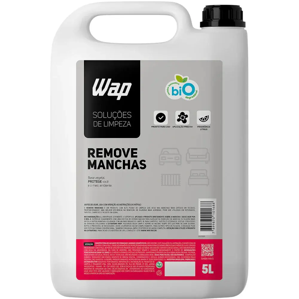 Removedor de manchas de tecidos remove manchas 5L Wap
