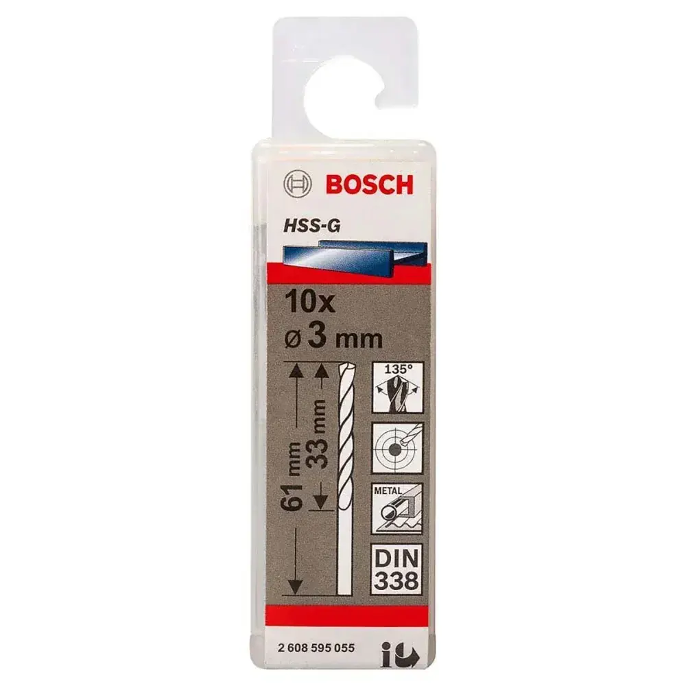 Broca para metal aço rápido cilíndrico hss-g 3,0MM Bosch — fotografia 4