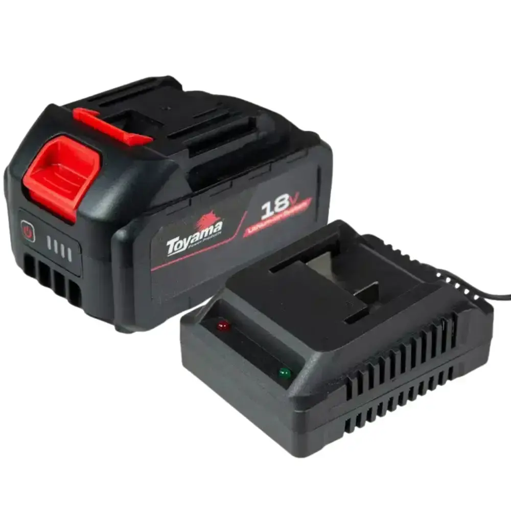 Soprador lateral a bateria 18V com carregador 1,5AH e bateria 18V TVT18ABL350-K Toyama — fotografia 8