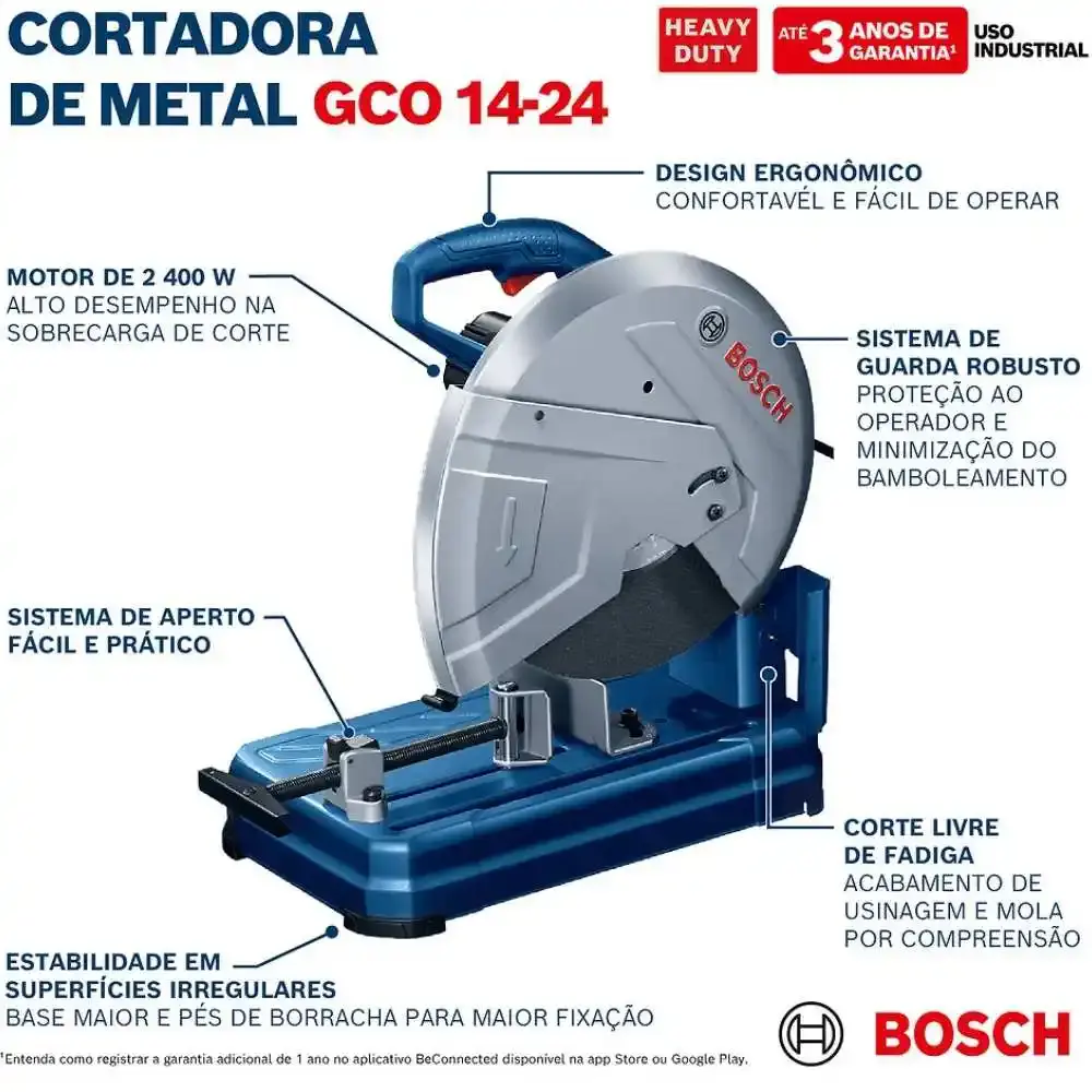 Serra rápida policorte 14 POL 2400W com disco GCO 14-24 Bosch 110 V — fotografia 7