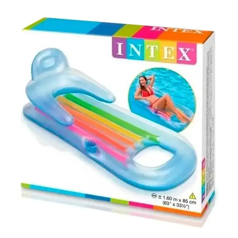 Boia colchão inflável bronzeador para piscina king cool com porta copos Intex — fotografia 4