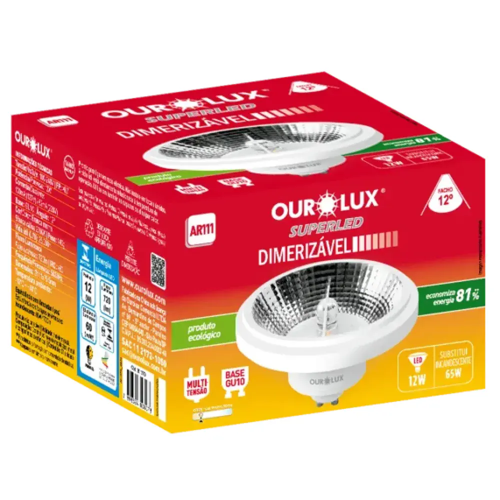 Lâmpada led AR111 dimerizável 12W bivolt Ourolux — fotografia 2