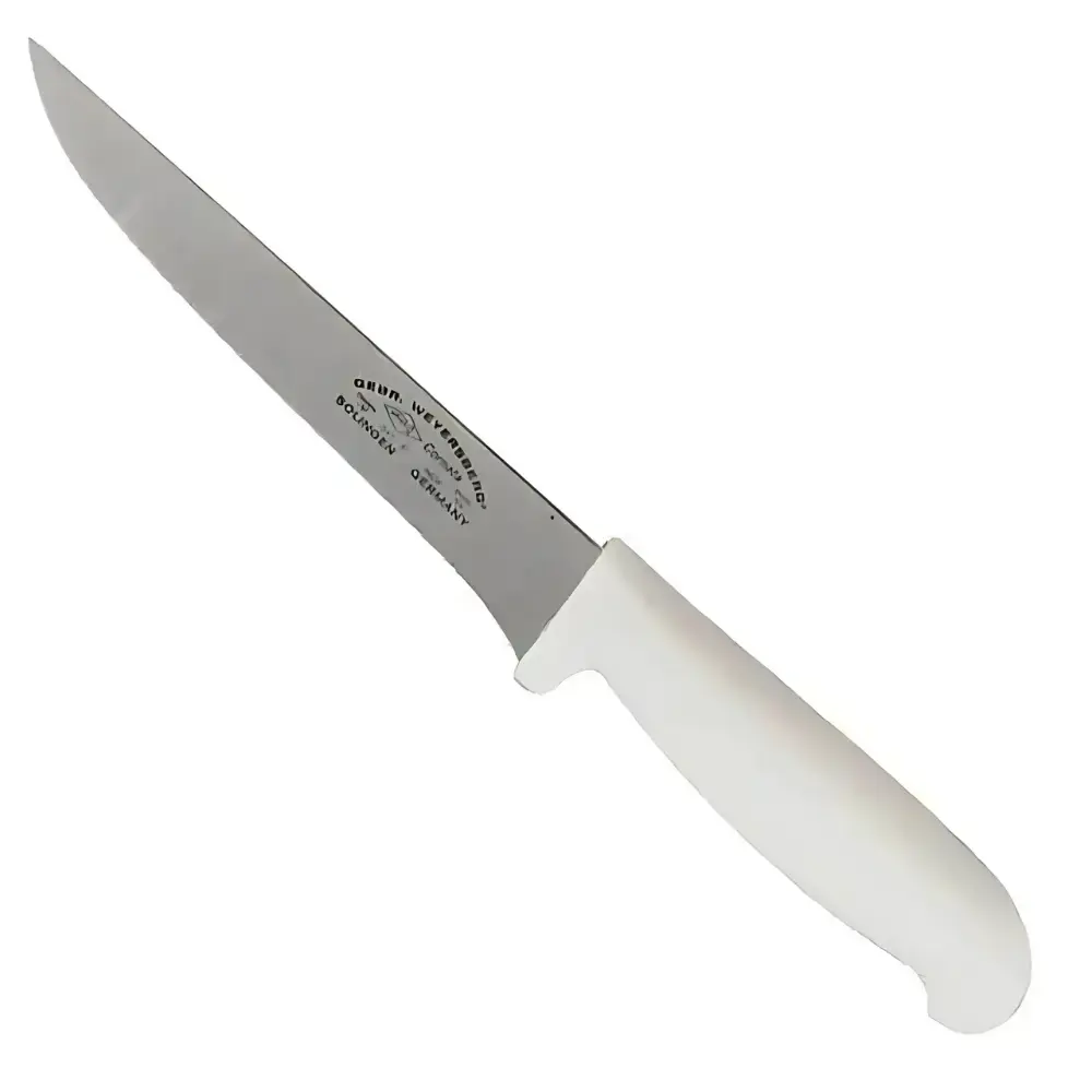 Faca para desossa aço inox 6 POL 15 CM cabo branco Corneta