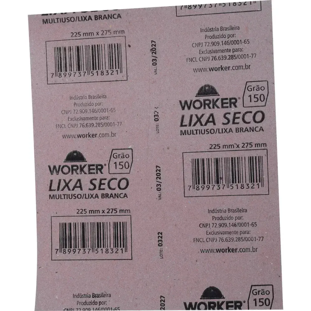Lixa seco GR150 225MM x 275MM Worker — fotografia 3