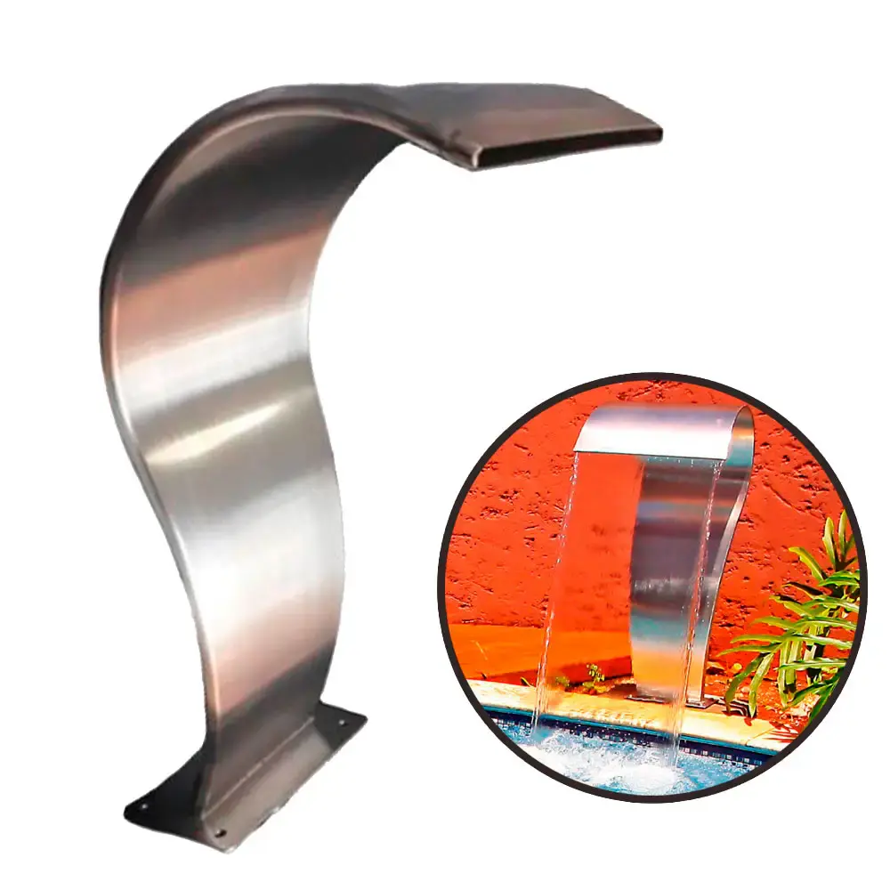 Cascata para Piscina 60 x 26 CM Aço Inox Naja Junior EVALD — fotografia 2