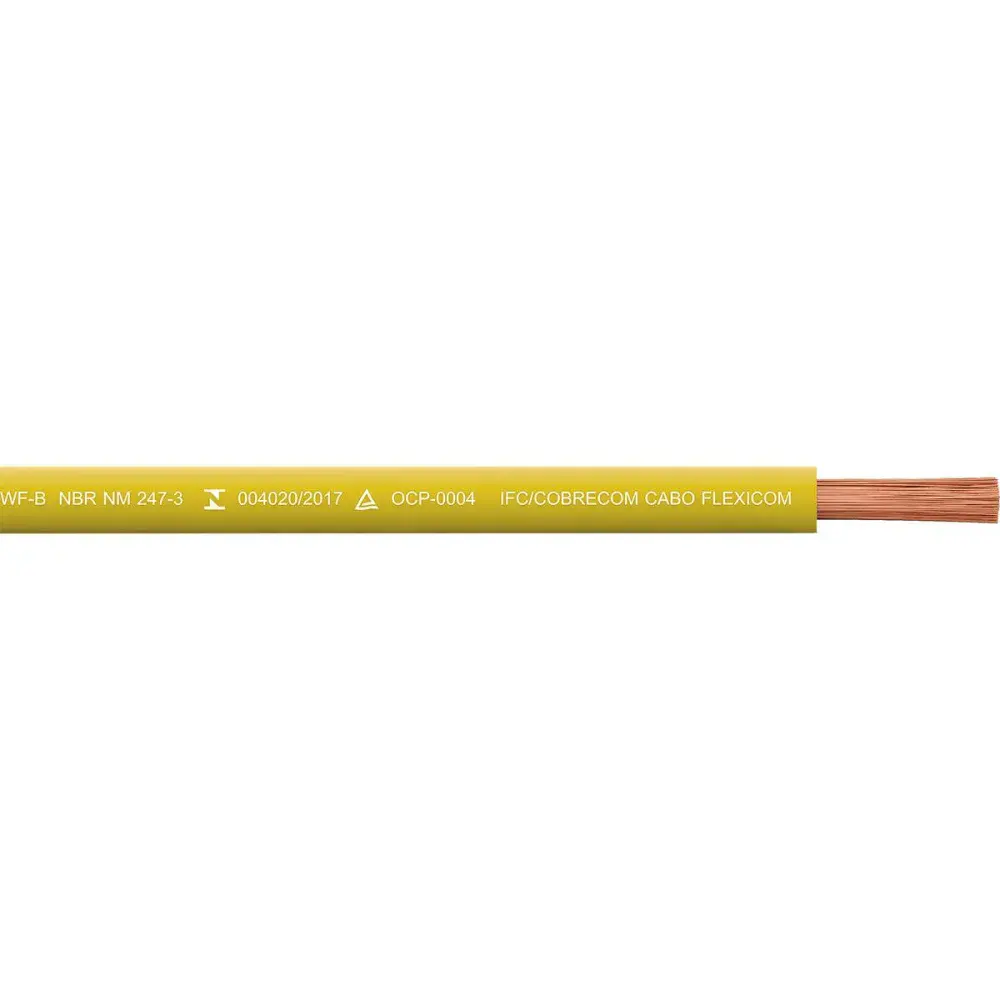 Cabo flexível 2,5MM amarelo 450/750V 15M Cobrecom — fotografia 2