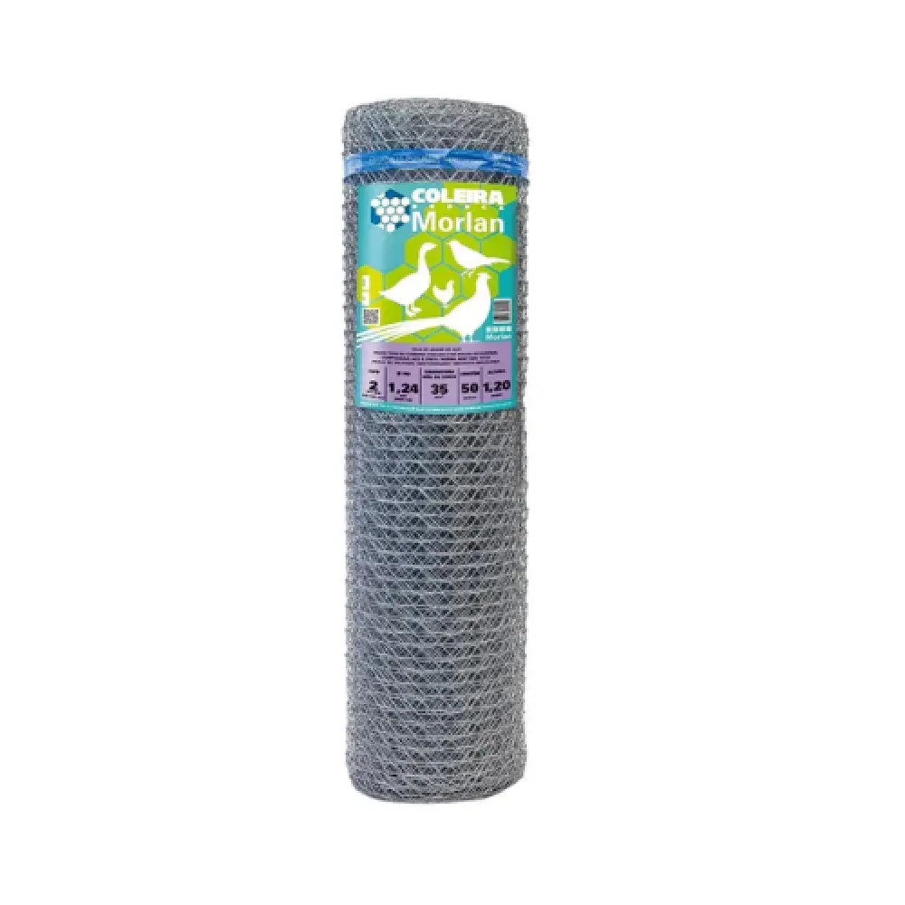 Tela galinheiro galvanizada 2 bwg 18 1,20 x 50 m Morlan