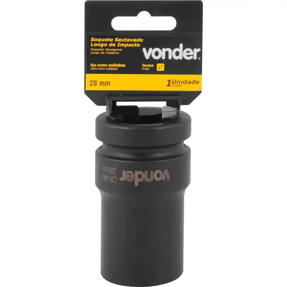 Soquete sextavado longo de impacto 28MM 1POL Vonder — fotografia 5