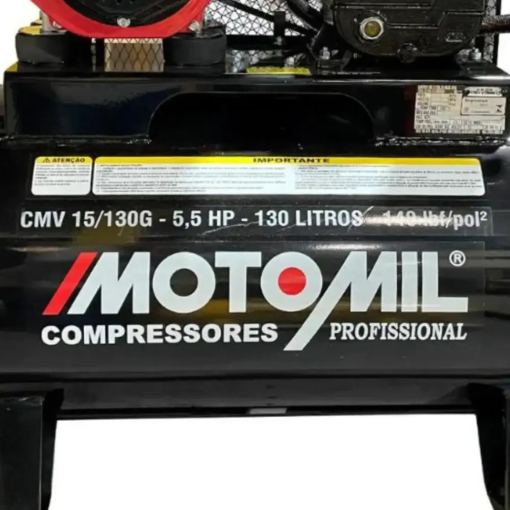 Compressor a gasolina 7HP 15 pés 130 litros CMV MotoMil — fotografia 4