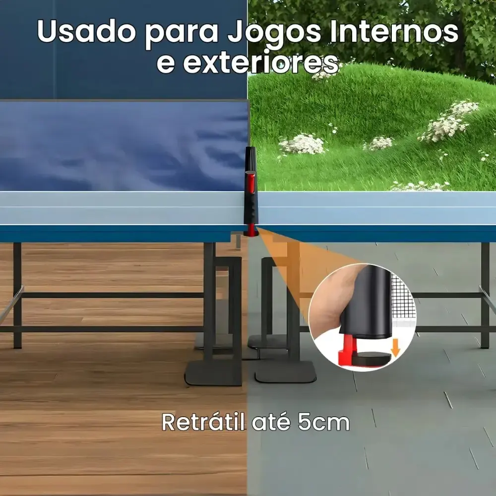 Kit raquete ping pong profissional com rede retrátil e 4 bolinhas zt-kpp Zelt — fotografia 11