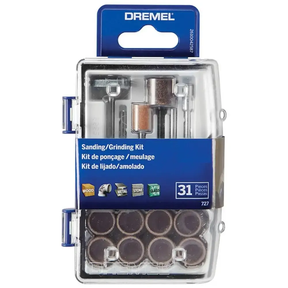 Kit para mini retífica 31 peças para lixar e afiar 727 Dremel