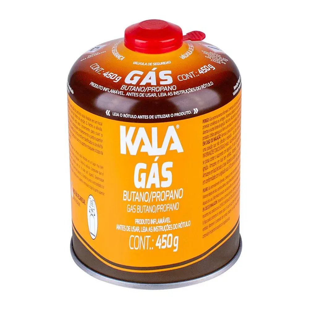 Cartucho de gás 450G com válvula de segurança Kala — fotografia de referência