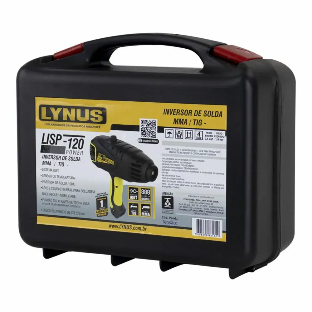 Inversora de solda pist LISP-120 100AMP 127V da Lynus — fotografia 5