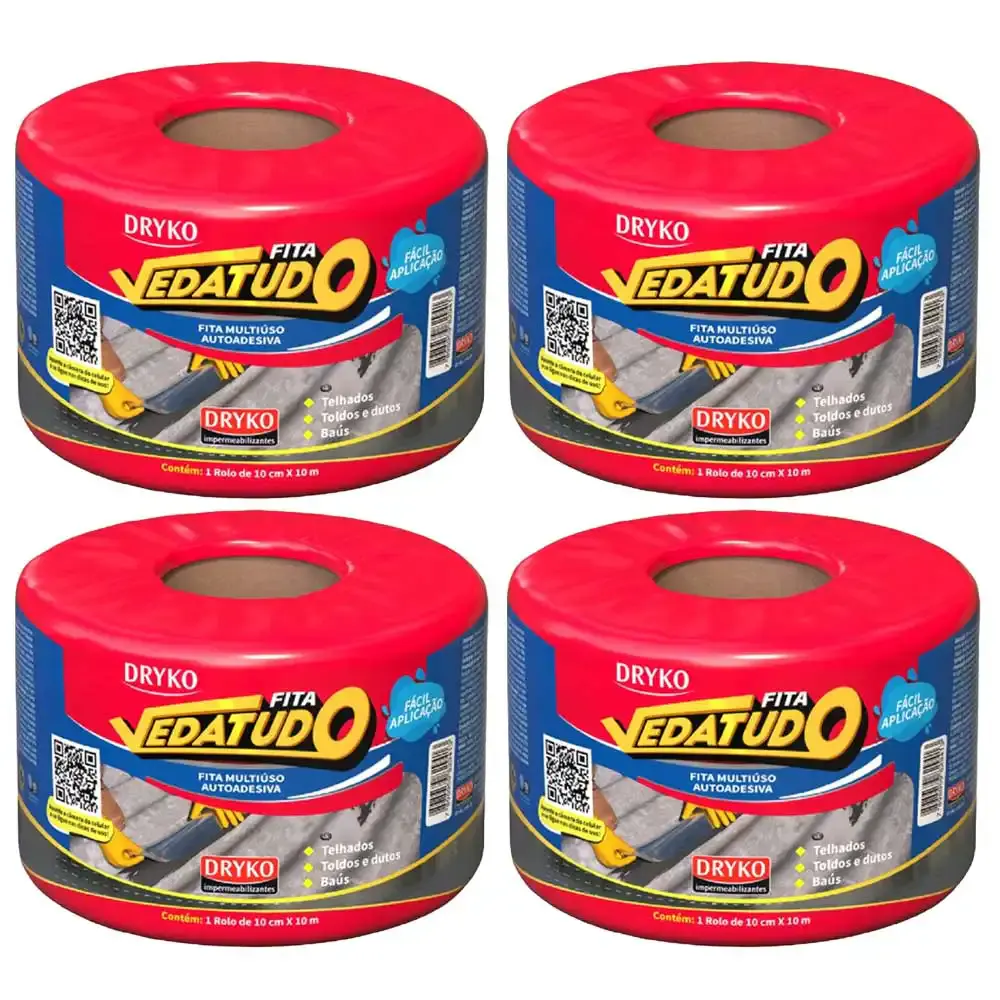 Fita Asfáltica Vedatudo 10 cm X 10 m 4 Unidades DRYKO