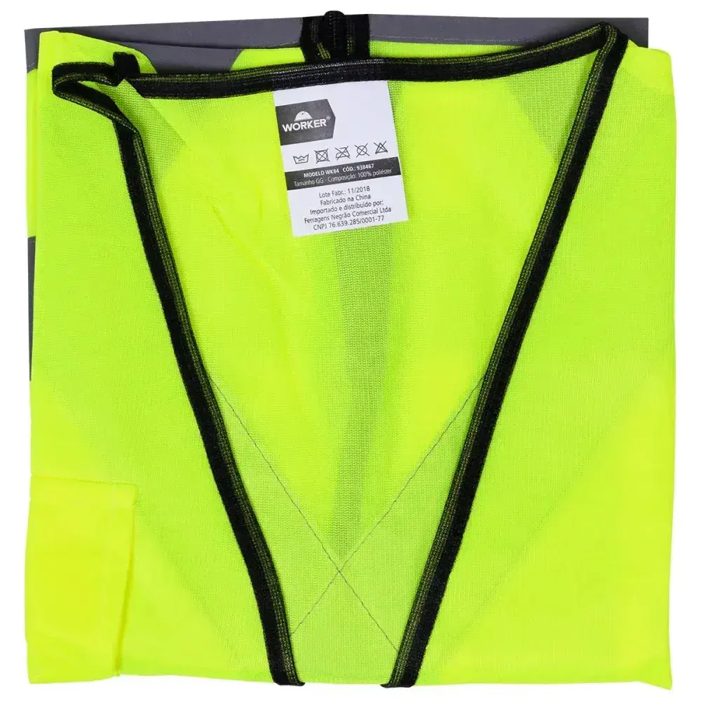 Colete refletivo amarelo com 2 bolsos tamanho gg Worker — fotografia 3