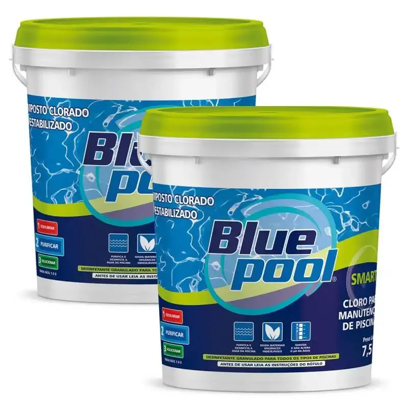 Cloro para Piscina Smart Balde 7.5 KG 252033B Kit 2 Unidades Bluepool by FLUIDRA