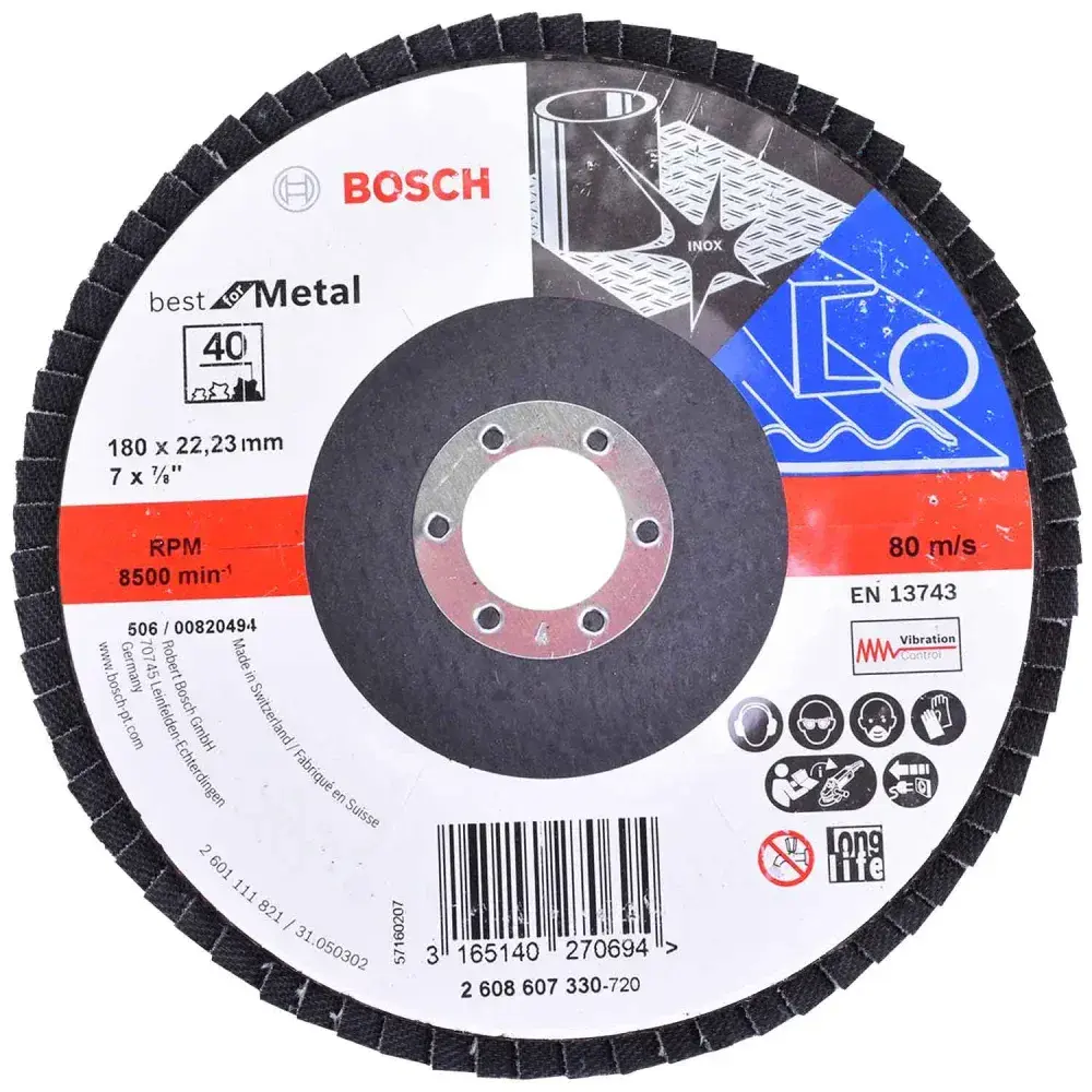 Disco flap 180X22MM G40 best for metal Bosch
