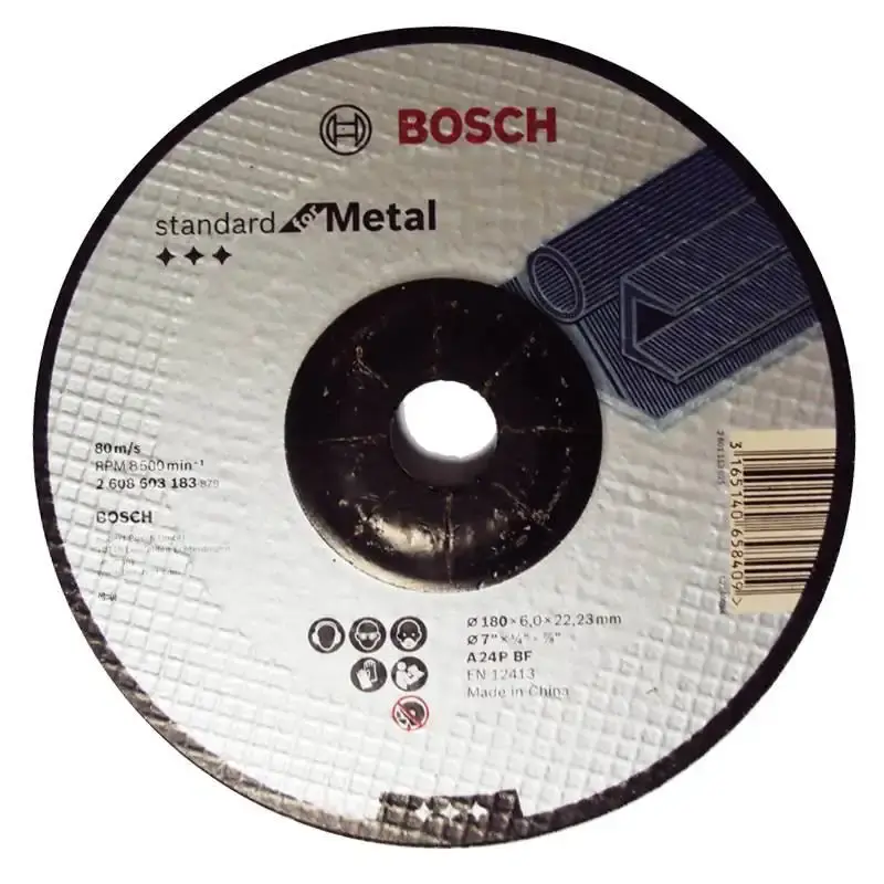 Disco de Desbaste Metal 7 POL x 1/4 POL Furo 7/8 POL Standard BOSCH — fotografia de referência