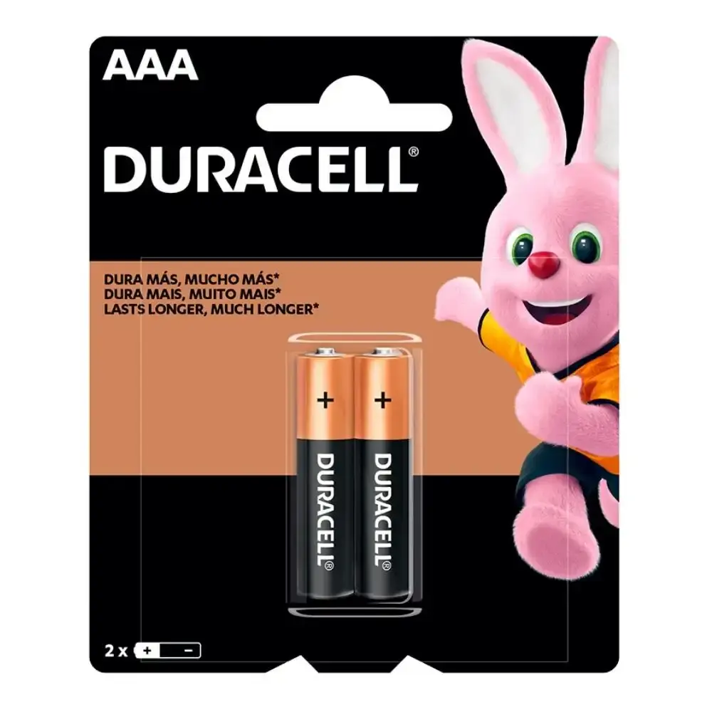 Pilha palito AAA-2 alcalina 2 peças Duracell