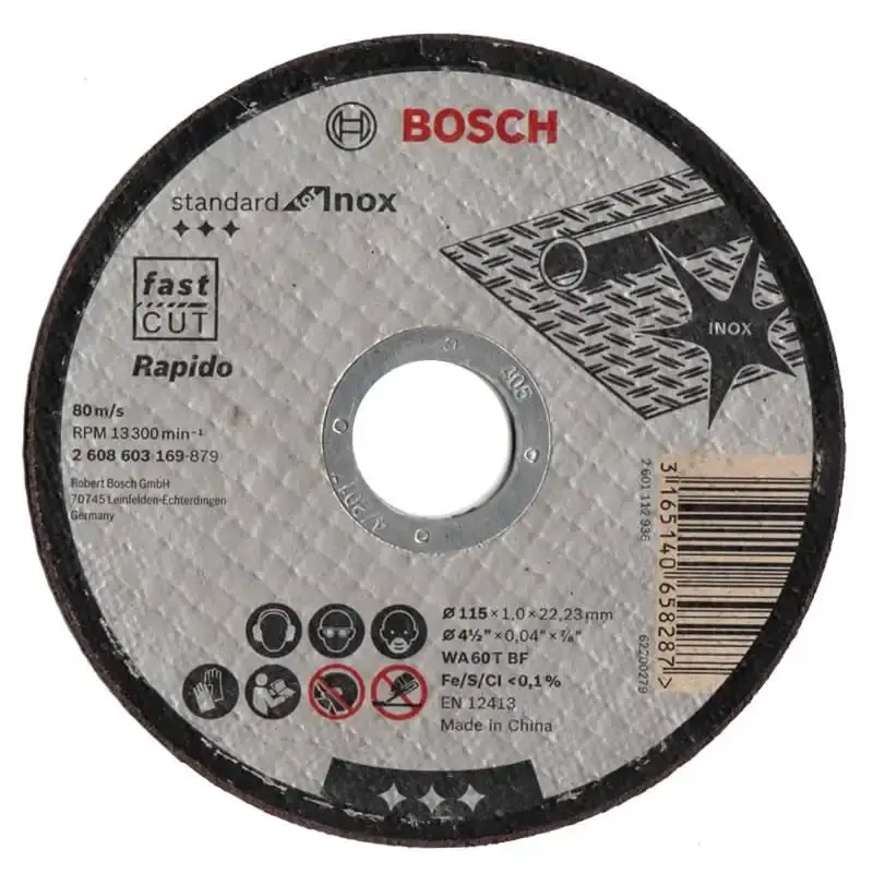 Disco de Corte Inox 4.1/2 POL x 1 POL Furo 7/8 POL Standard com 10 Peças BOSCH — fotografia 2