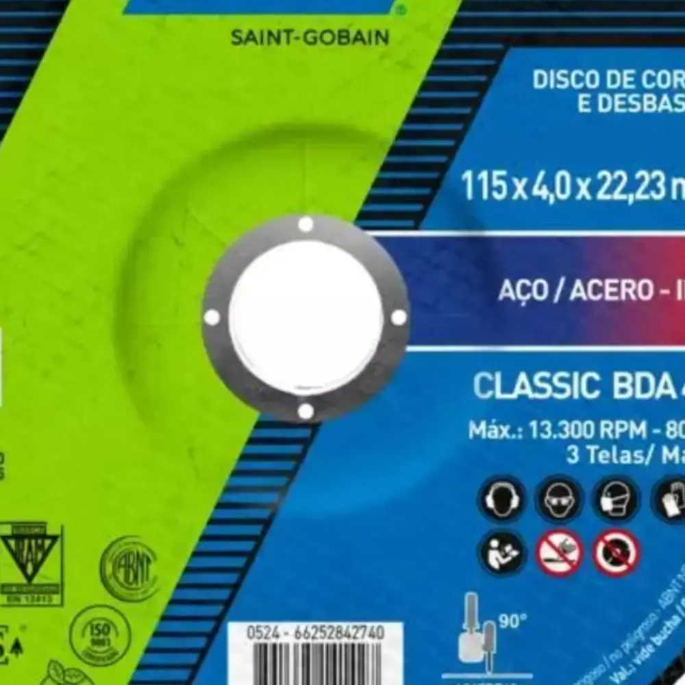 Disco de desbaste 4.1/2POLX6.4MM classic kit com 10 peças Norton — fotografia 5