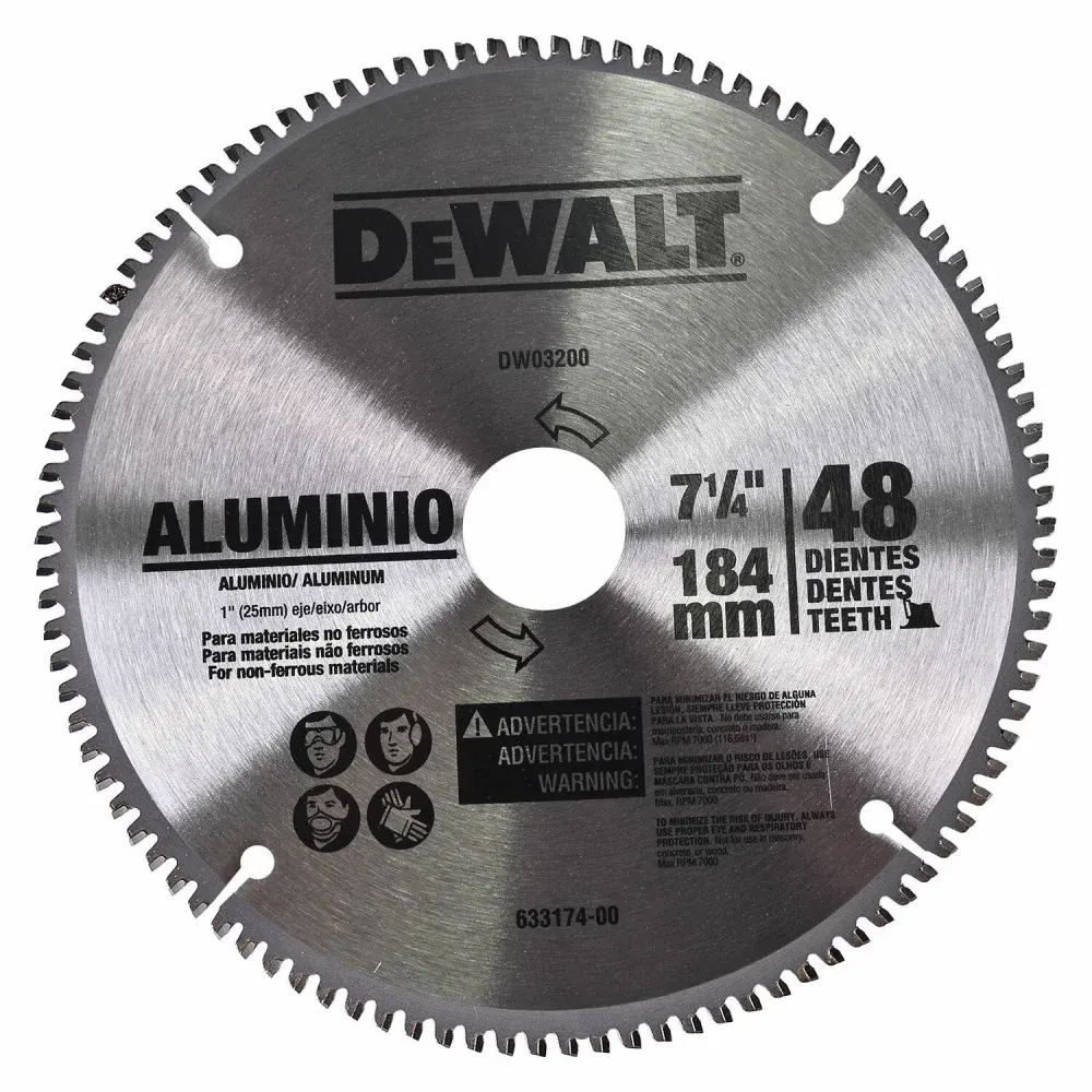 Disco de serra circular 7.1/4 48 dentes DW03200 Dewalt — fotografia de referência