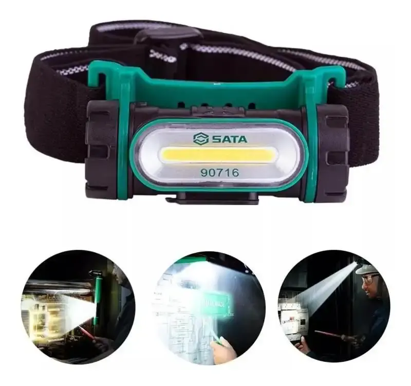 Lanterna para cabeça recarregável 150 lumens com carregador ST90716 Sata — fotografia 2