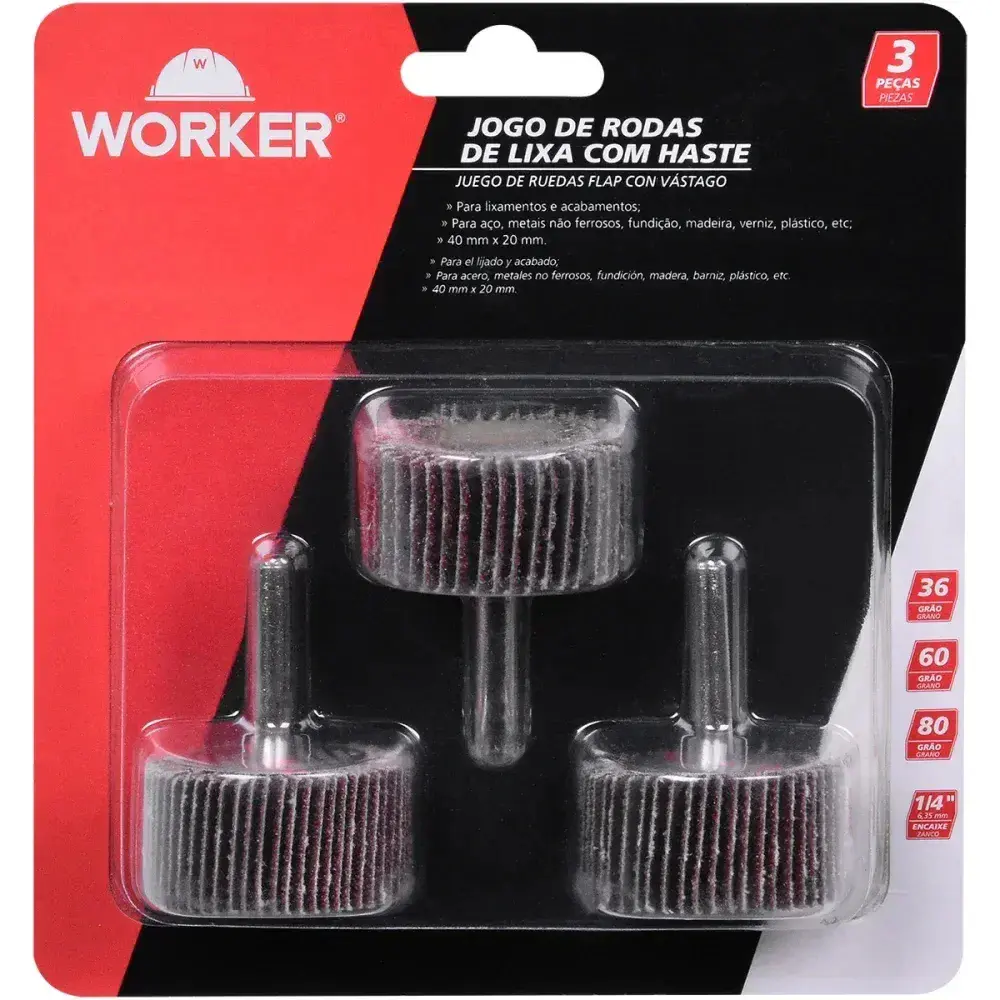 Jogo de rodas de lixa com haste 1/43 peç Worker — fotografia 5