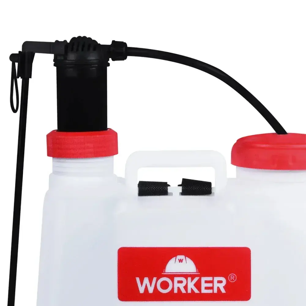 Pulverizador costal manual de plástico branco 12L Worker — fotografia 8