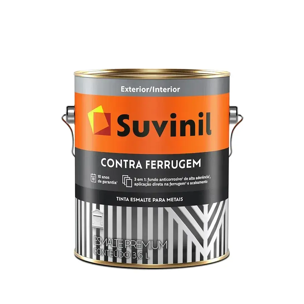 Tinta esmalte contra ferrugem brilhante cinza escuro 3,6L Suvinil — fotografia 2