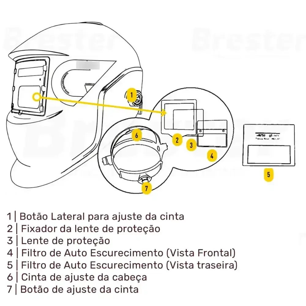 Máscara de solda automática profissional fixa EVF1020/852 Evald — fotografia 5