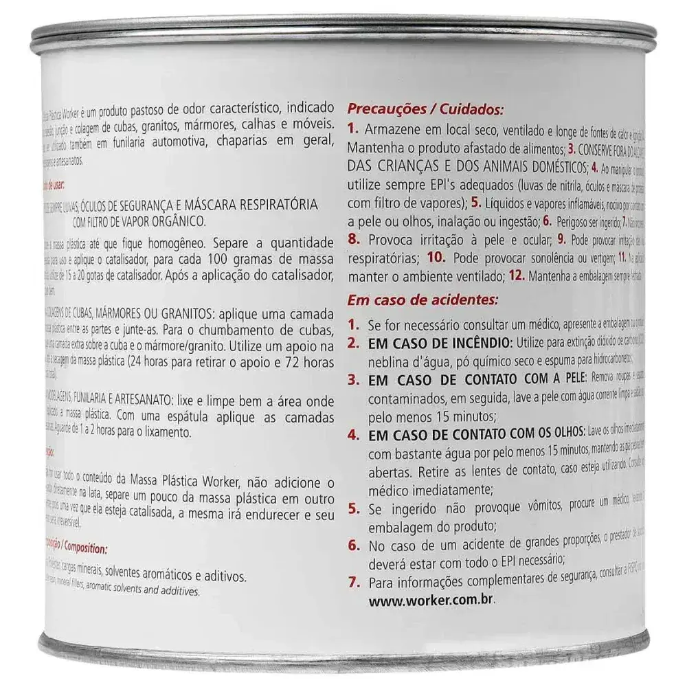 Massa plástica para colagem 1KG cinza Worker — fotografia 8