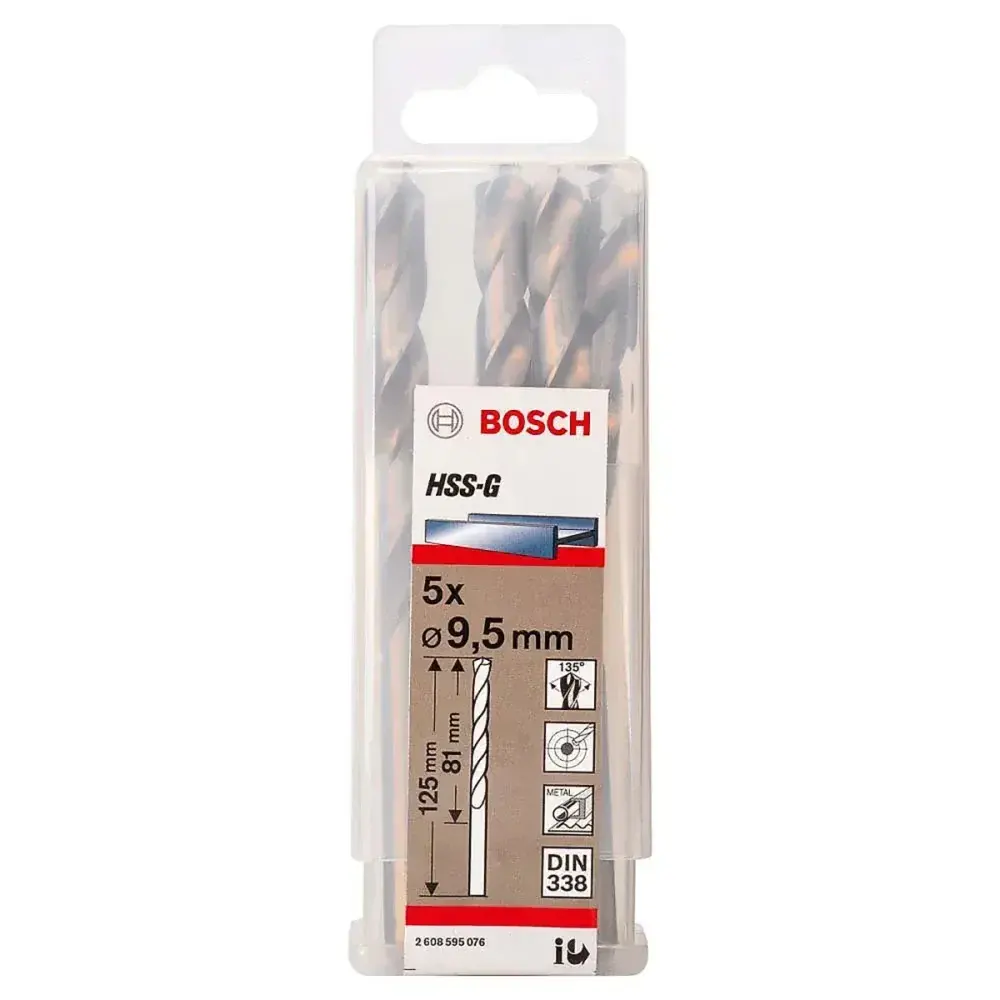 Broca para metal de aço rápido cilindro hss-g 9,5MM Bosch — fotografia 4