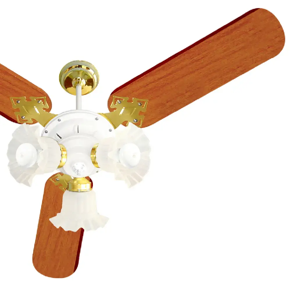 Ventilador de teto 3 pás 130W branco/mogno Venti-delta — fotografia 4