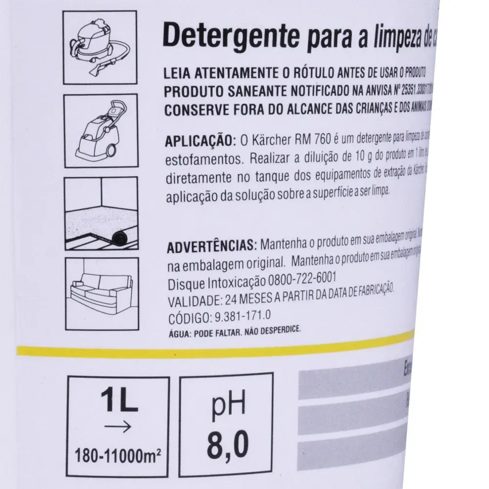 Detergente em pó para extratoras 800GR RM760 Karcher — fotografia 5
