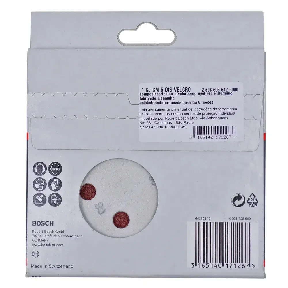 Kit 5 folhas de lixa velcro 5 G80 expert wood paint Bosch — fotografia 9