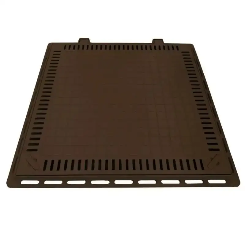 Tampão 80 x 80 CM Articulado com Grelha para Casa de Máquinas de Piscinas 3174 Marron Fosco Amortecedor GDA — fotografia 3
