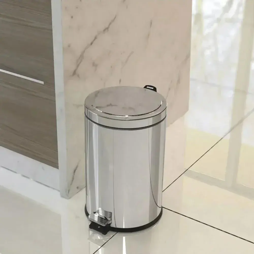 Lixeira aço inox polido com pedal 20L Tramontina — fotografia 6