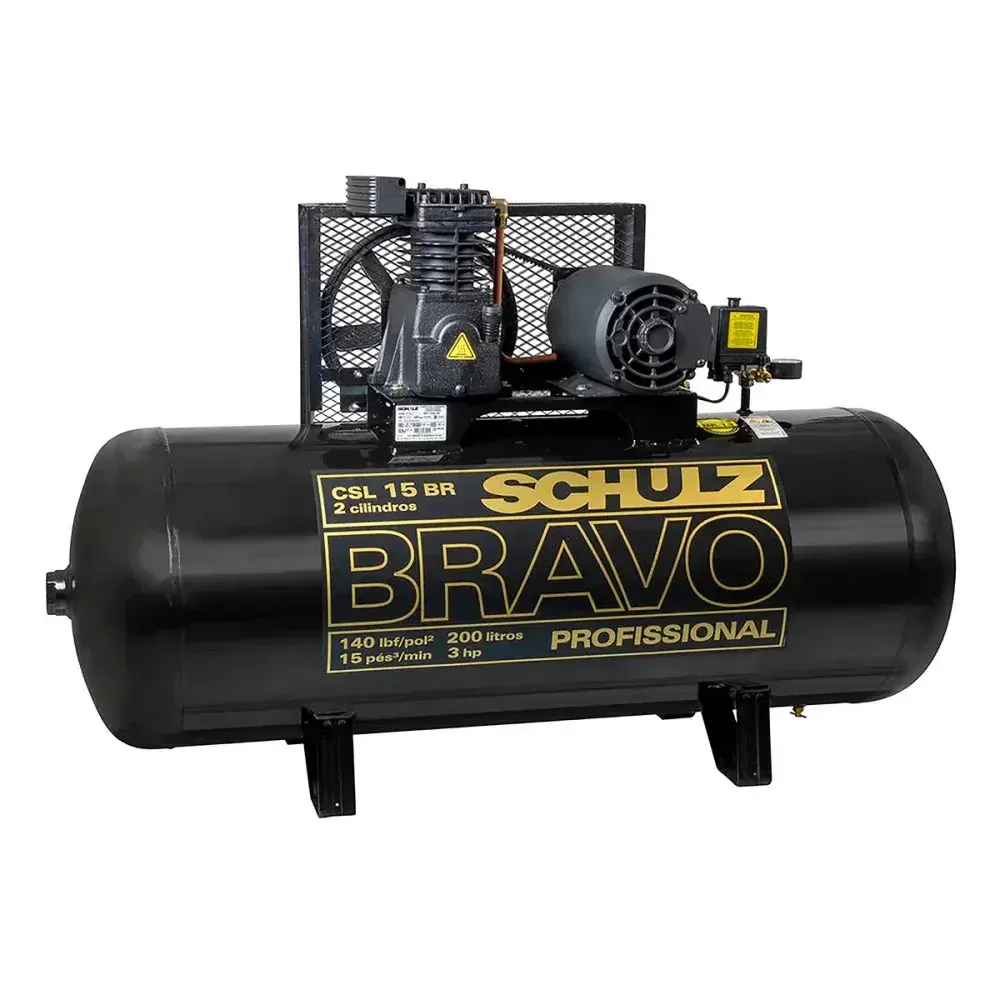 Compressor de ar 15 pés 200 litros bravo csl 15BR/200 3 hp 220/380V Schulz — fotografia 2