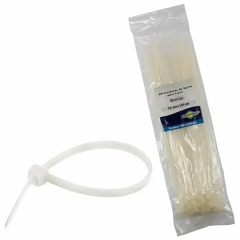 Abraçadeira de Nylon 3.6 x 200MM Branca 8631 BRASFORT — fotografia de referência