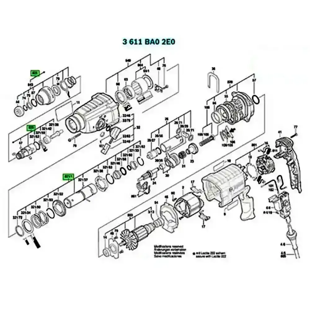 Induzido para martelete GBH 2-24 d Bosch 110 V — fotografia 5