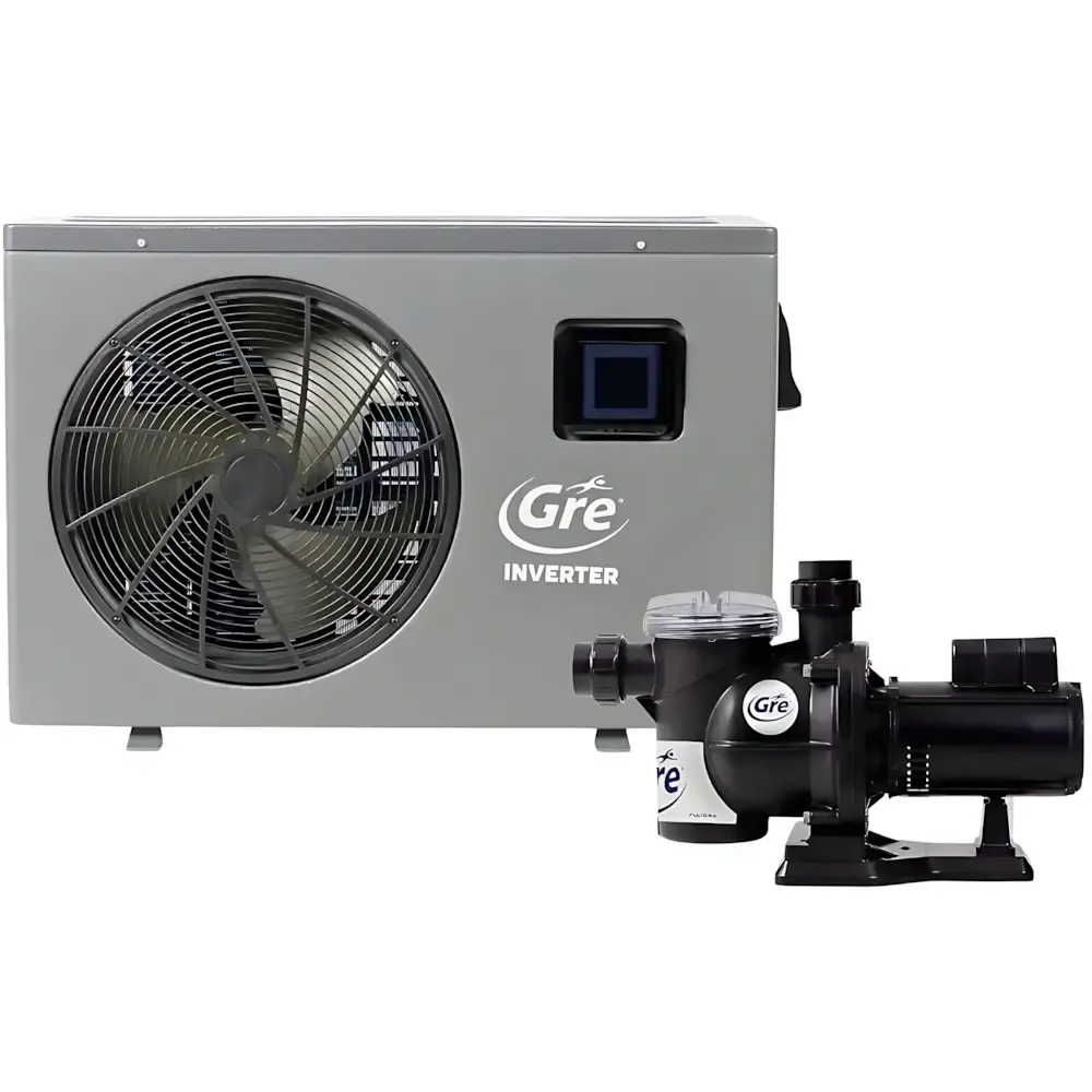 Trocador de calor inverter 30.708 BTU 220V e bomba para piscina 1/3 CV bivolt GRE GRE By Fluidra