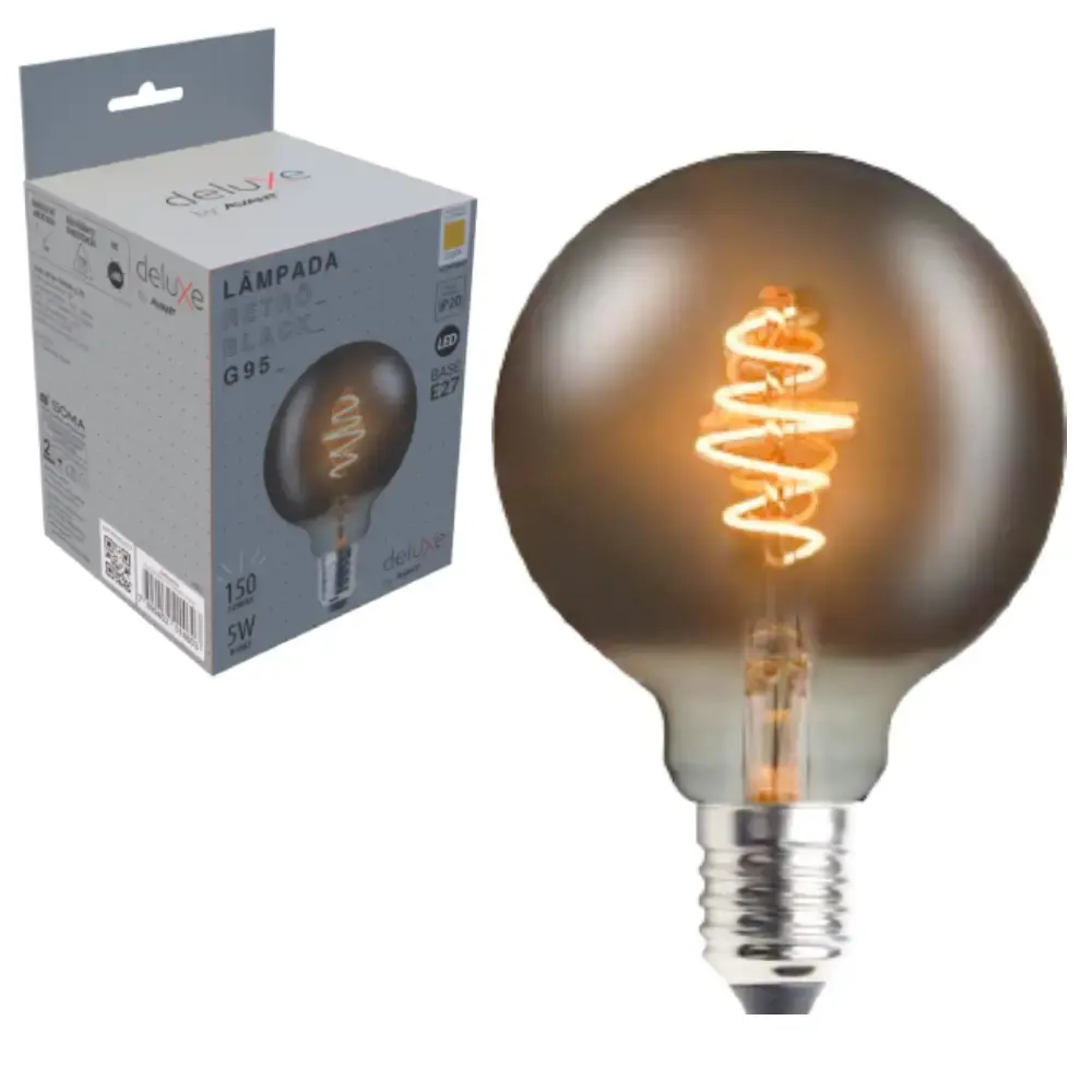 Lâmpada led retrô 5W 2200K luz amarela G95 bivolt Avant — fotografia de referência