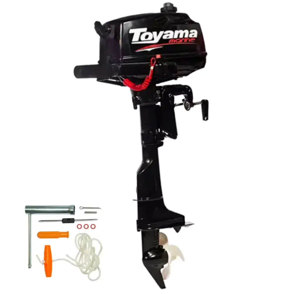 Motor de popa gasolina 3,6 HP 2 tempos TM3.6TS 750-000 Toyama — fotografia de referência