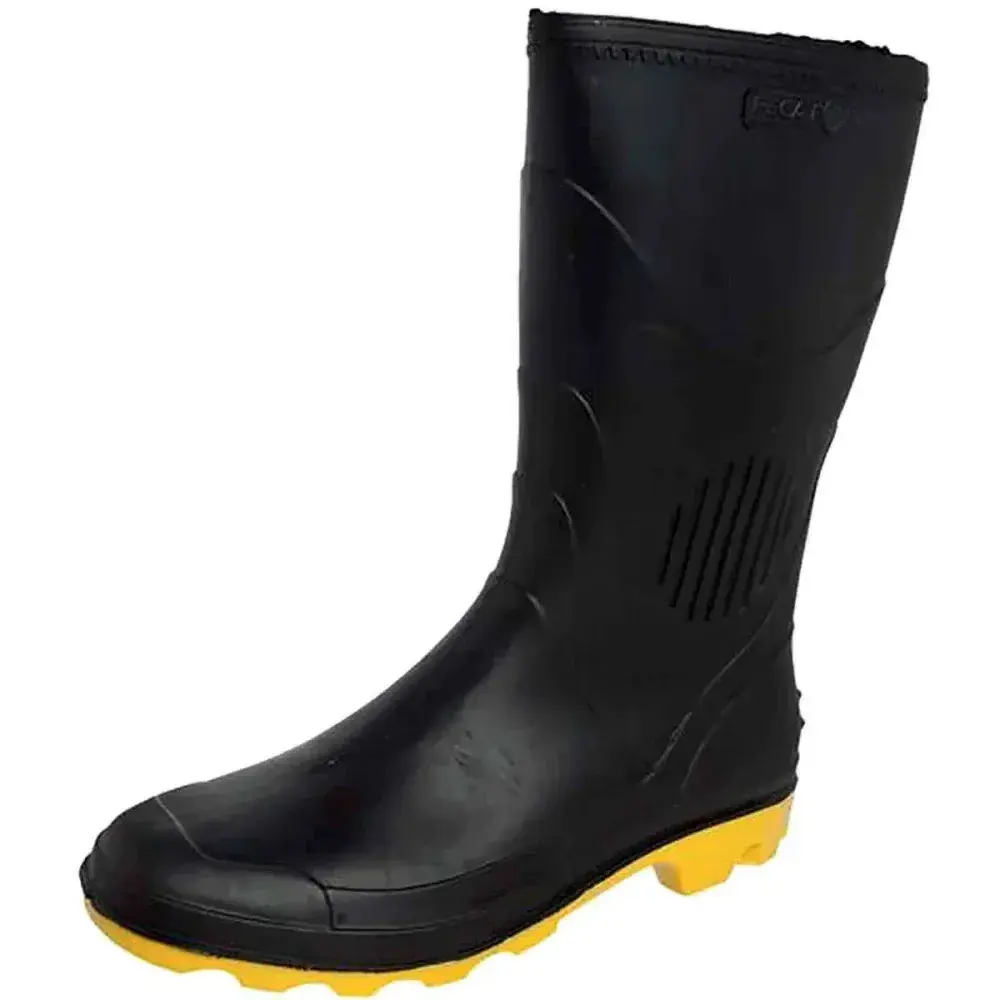 Bota pvc preto/amarelo N36 cano médio sem forro Grendene — fotografia 2