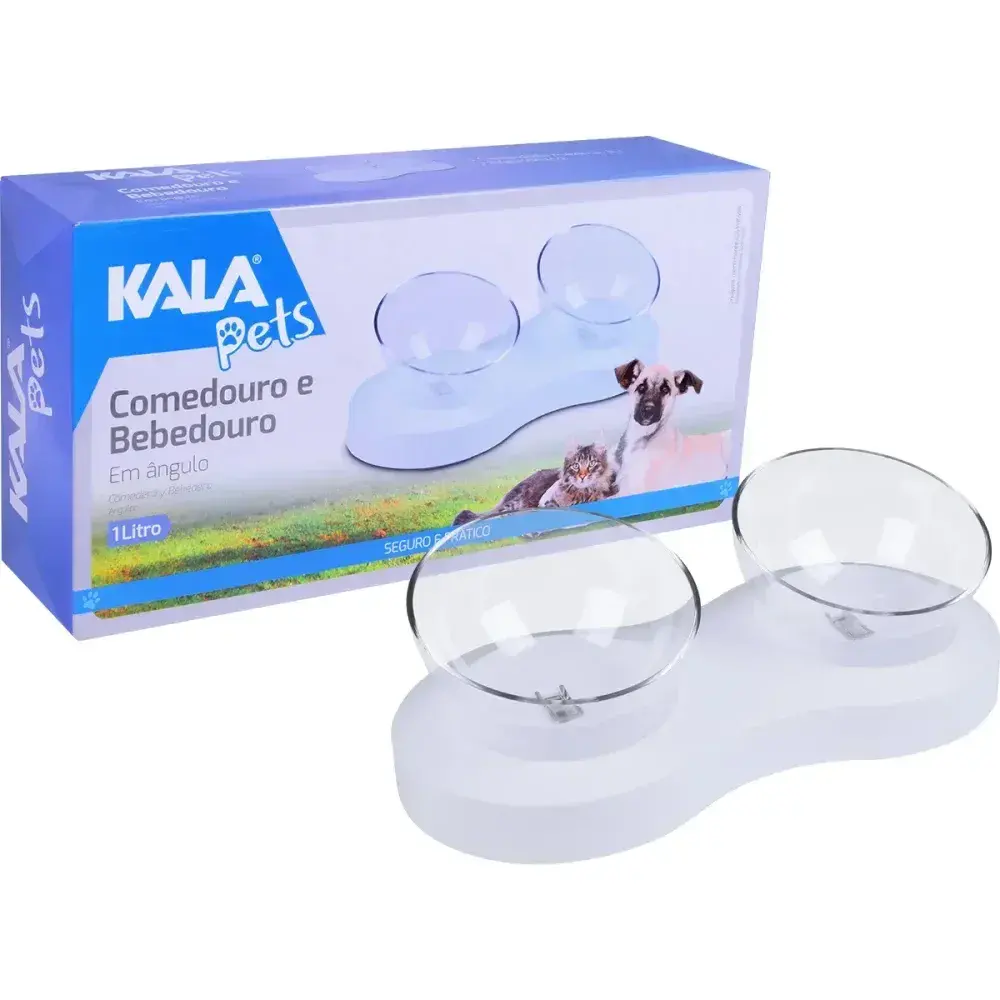 Comedouro e bebedouro para pets ergonômico 1L Kala — fotografia 8